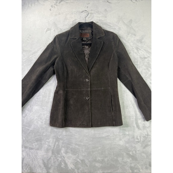 Siena Suede Leather Blazer Jacket Size 10 Women's Dark Brown - Picture 1 of 10